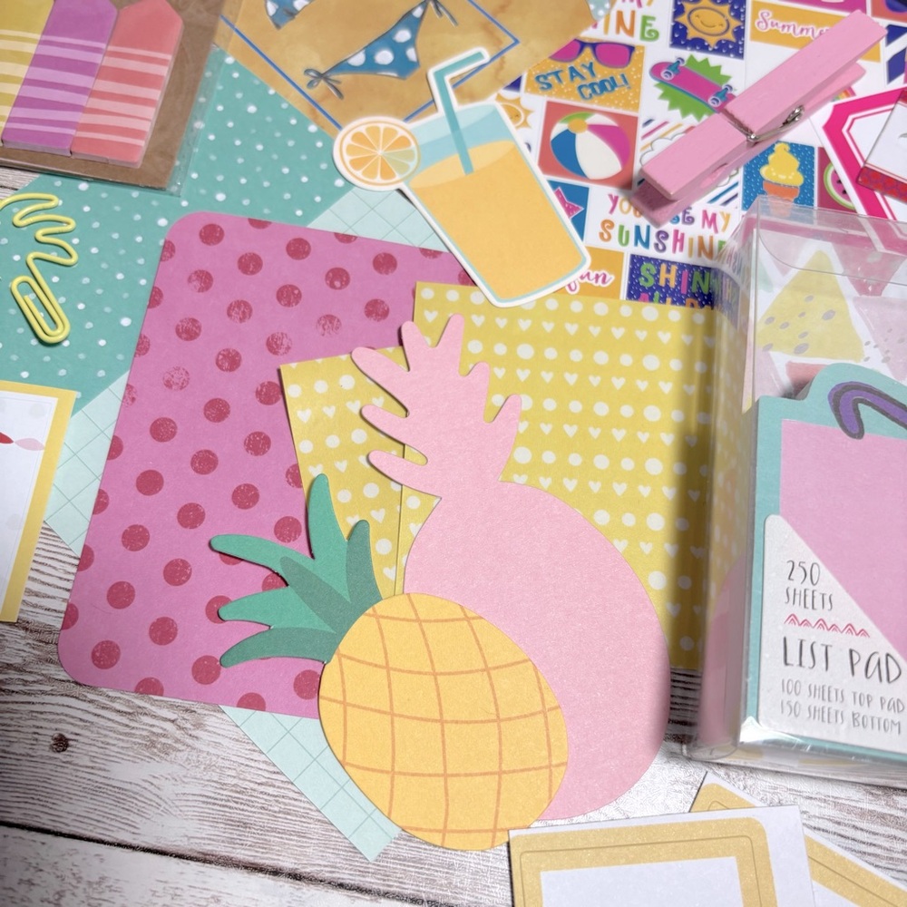 Summer Themed Junk Journal & Planner Decor Supplies Kit Scrapbook Lot Stationery - Picture 8 of 12